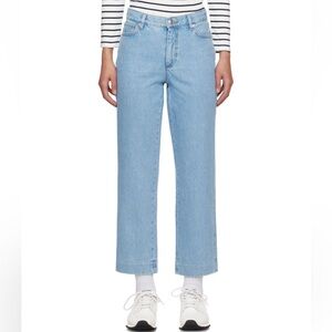 A.P.C women’s light blue sailor long straight slim ankle legs